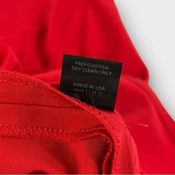 Yigal Azrouel Deep V-Neck Red Sleeveless Bodycon Dress - Picture 8 of 8